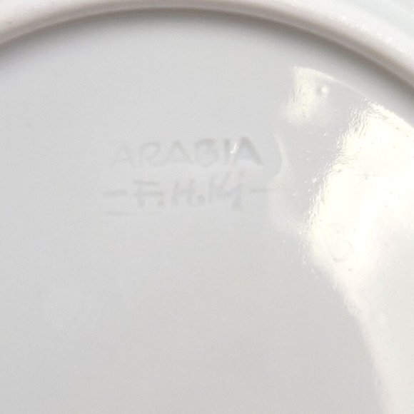 Lot of 2 Arabia of Finland 6" Plate Vintage White Rice (Grains) Porcelain - Picture 4 of 5